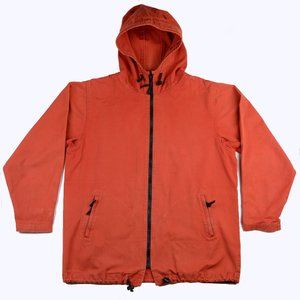 Vintage Red Hooded Windbreaker